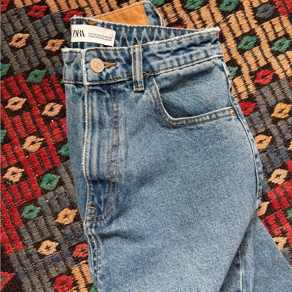 Zara denim medium wash straight leg